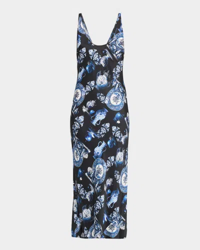 L'agence Akiya Satin Tank Dress In Multi