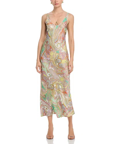 L'agence Akiya Satin Maxi Dress In Multi