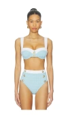 L'agence Alexandria Chic Structured Bikini Top Powder Blue In Blue