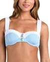 L'agence Alexandria Color Blocked Bikini Top In Blue