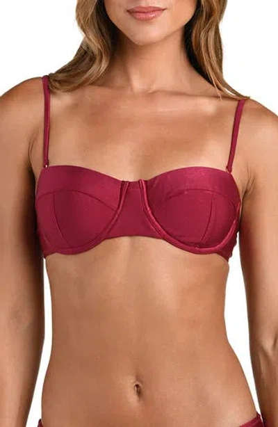 L'agence Alexandria Solid Underwire Bikini Top In Black Cherry