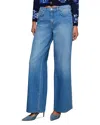 L'agence Alicent High Rise Wide Leg Jeans In Figueroa In Blue