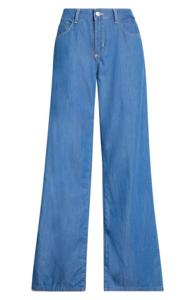 L'agence Alicent High Waist Wide Leg Jeans In Black