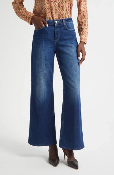 L'agence Alicent High Waist Wide Leg Jeans In Animal Print