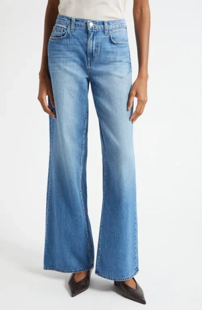 L'agence Alicent High Waist Wide Leg Jeans In Blue