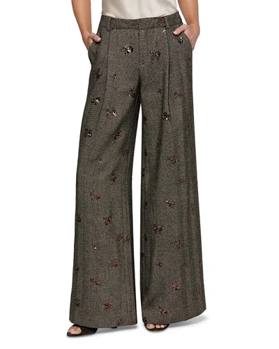 L'agence Allanah Embellished Wide Pants In Gray