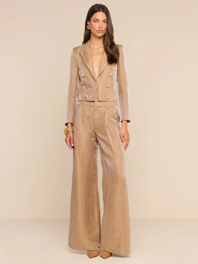 L'agence Allanah Linen-blend Trouser In Brown