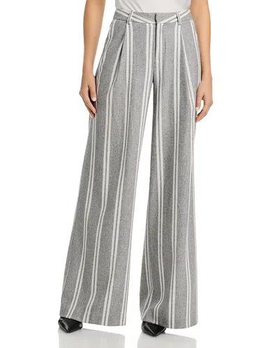 L'agence Allanah Stripe Mid Rise Pants In Gray