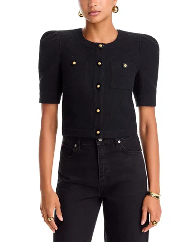 L'agence Allegra Short Sleeve Cropped Jacket In Blue