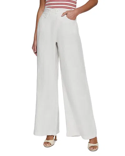 L'agence Amara High Rise Wide Leg Linen Pants In Gray