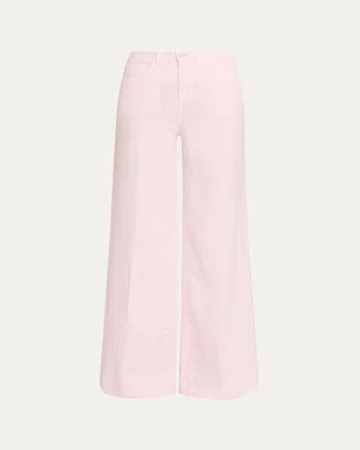 L'agence Amara High-rise Wide-leg Linen Pants In Pink
