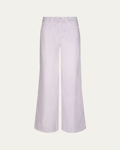 L'agence Amara High-rise Wide-leg Linen Pants In Purple