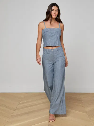 L'agence Amara Wide-leg Pant In Gray