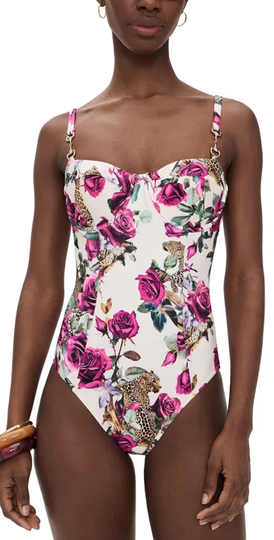 L'agence Amie Rose Leopard Jungle One Piece Multi In Neutral