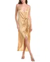 L'agence Amilia Cami Silk Wrap Dress In Yellow