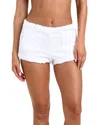 L'agence Amiya Ornate Terry Hot Shorts Swim Cover-up In White
