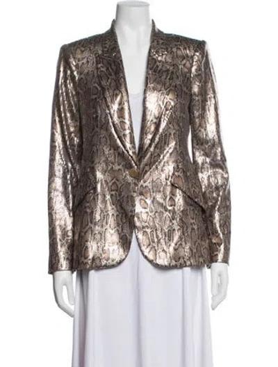 Pre-owned L'agence Animal Print Blazer In Multicolor