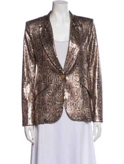 Pre-owned L'agence Animal Print Blazer In Neutral
