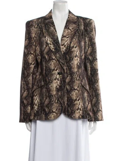Pre-owned L'agence Animal Print Blazer In Neutral