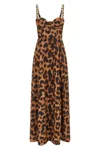 L'agence Sutton Leopard-print Maxi Dress In Brown