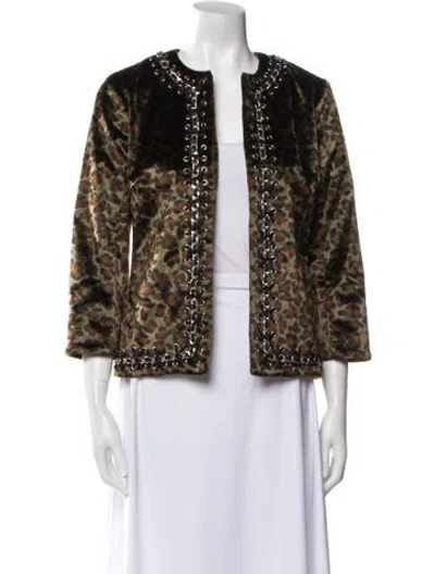 Pre-owned L'agence Animal Print Evening Jacket In Brown