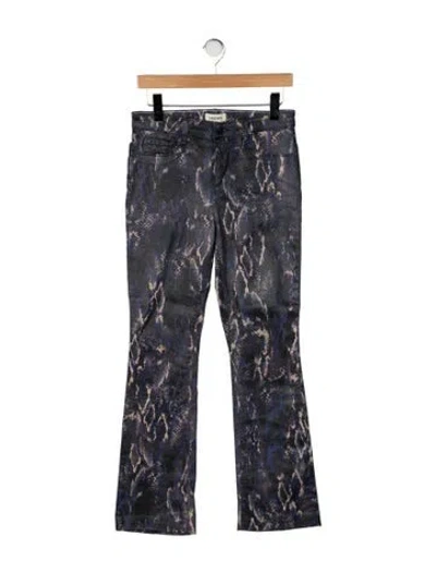 Pre-owned L'agence Animal Print Flared Pants In Gray