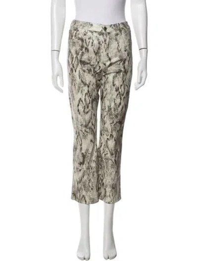 Pre-owned L'agence Animal Print Flared Pants W/ Tags In Neutrals
