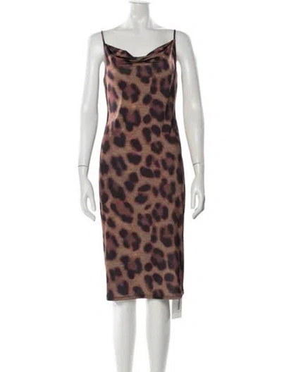 Pre-owned L'agence Animal Print Knee-length Dress In Multi