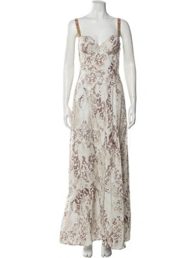Pre-owned L'agence Animal Print Long Dress W/ Tags In Neutral