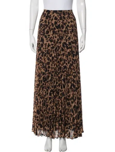 Pre-owned L'agence Animal Print Long Skirt In Brown