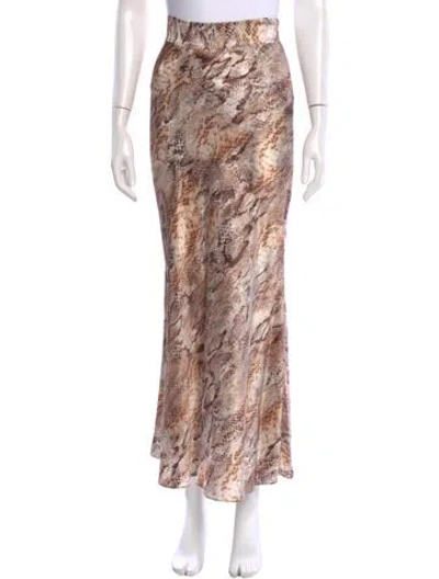 Pre-owned L'agence Animal Print Long Skirt In Multi