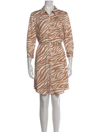 Pre-owned L'agence Animal Print Mini Dress In Neutral