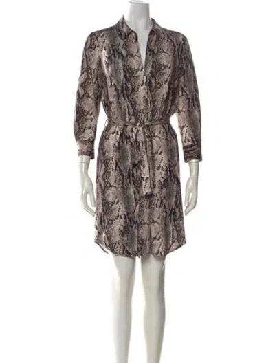 Pre-owned L'agence Animal Print Mini Dress In Neutral