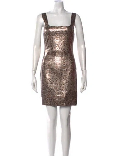 Pre-owned L'agence Animal Print Mini Dress In Neutral