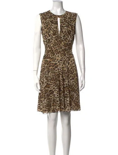Pre-owned L'agence Animal Print Mini Dress In Neutrals