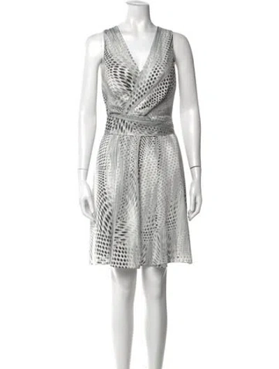 Pre-owned L'agence Animal Print Mini Dress In White