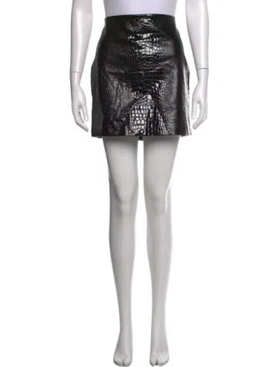 Pre-owned L'agence Animal Print Mini Skirt In Black