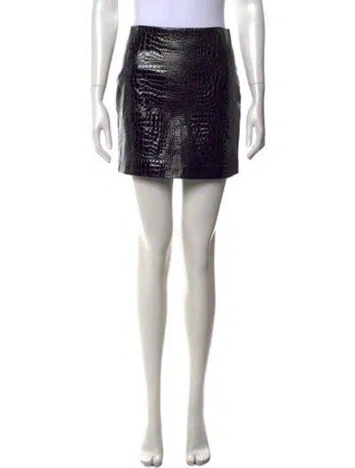 Pre-owned L'agence Animal Print Mini Skirt In Black
