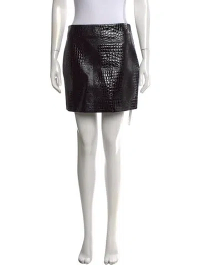 Pre-owned L'agence Animal Print Mini Skirt W/ Tags In Black