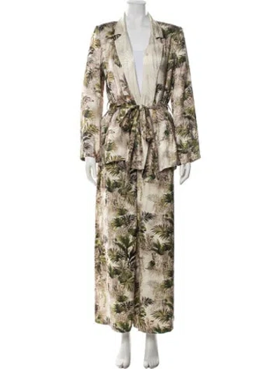 Pre-owned L'agence Animal Print Pant Set In Neutrals