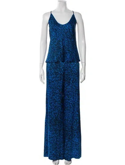 Pre-owned L'agence Animal Print Pantsuit In Blue