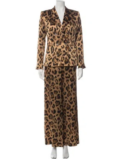 Pre-owned L'agence Animal Print Pantsuit W/ Tags In Brown