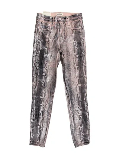 Pre-owned L'agence Animal Print Skinny Leg Pants In Multi