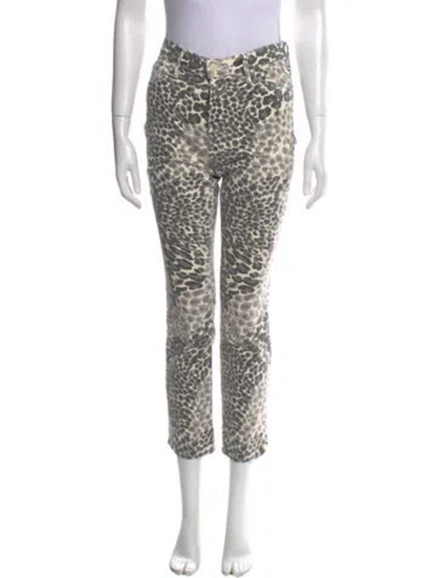 Pre-owned L'agence Animal Print Straight Leg Pants In Multi