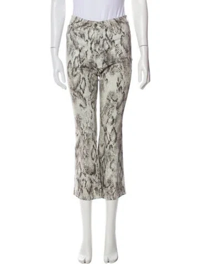 Pre-owned L'agence Animal Print Straight Leg Pants In Neutral