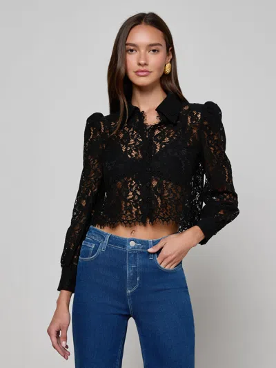 L'agence Anita Lace Blouse In Black