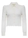 L'agence Anita Lace Puff-sleeve Shirt In White