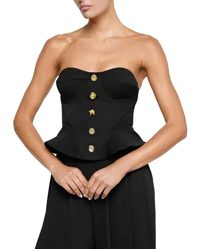L'agence Anna Structured Peplum Corset Top In Black