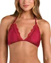 L'agence Annabelle Lace Solids Triangle Bra Bikini Top In Red