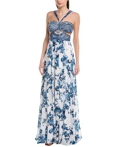 L'agence Annistyn Embellished Gown In Blue